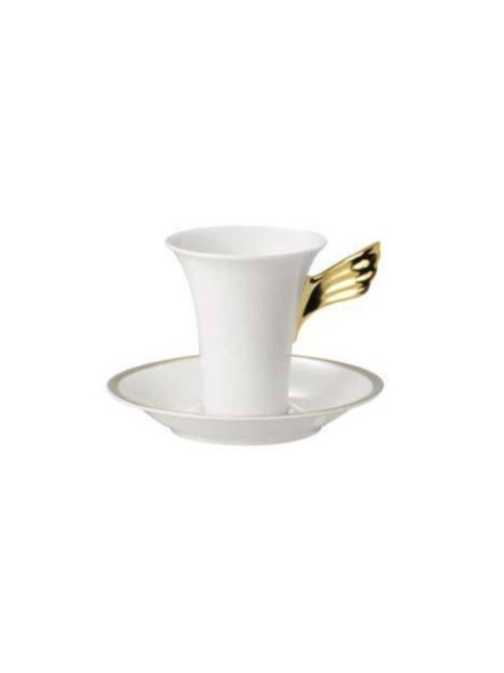 Versace Rosenthal Médaillon Méandre D'Or Coffee Cup & Saucer White/Gold